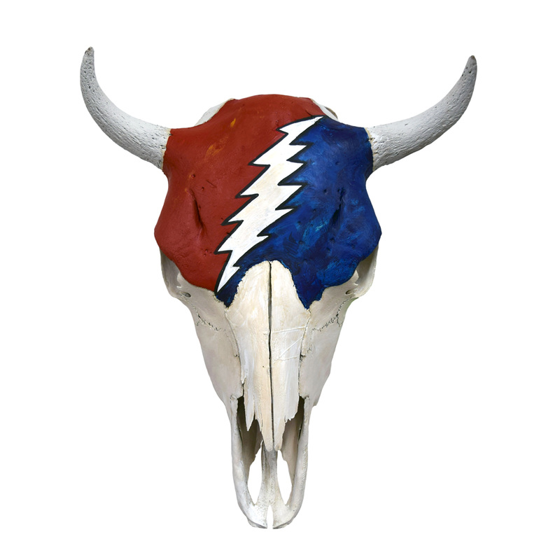 Designer "Grateful" to be Dead Painted Bison Skull