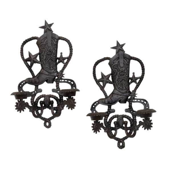 Iron Candle Holder Pair