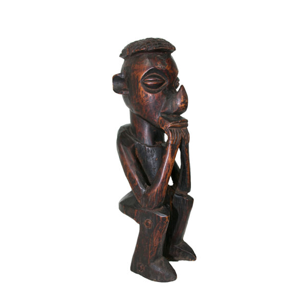 Zaire Wood Sculpture "African Thinker"