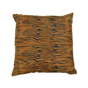 Zebra Pattern Print Leather Pillow