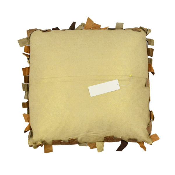 Gold Woven Leather Pillow